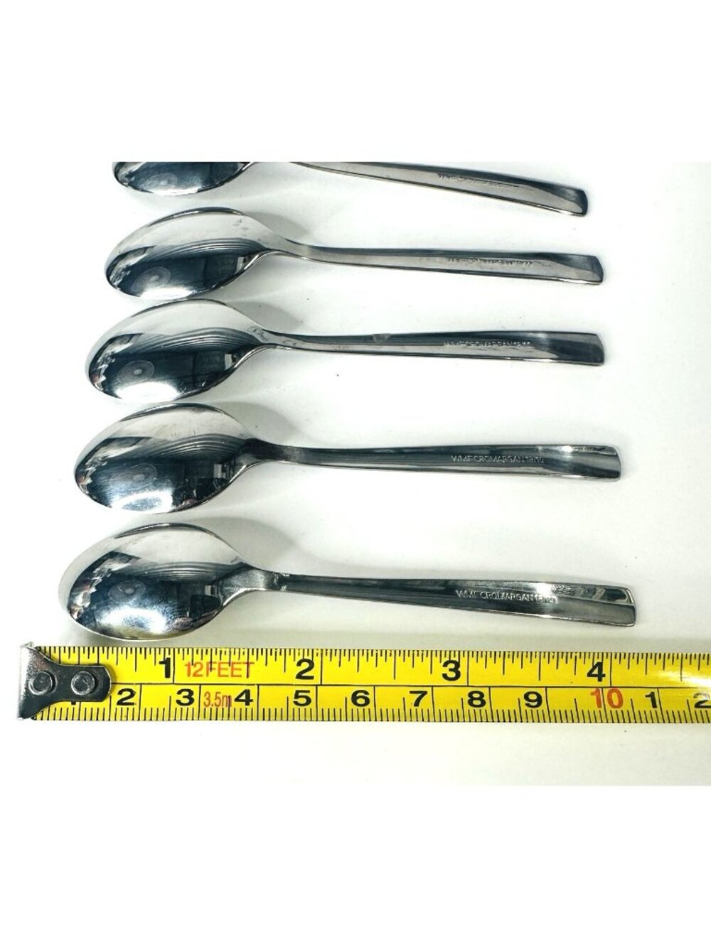 WMF Line Cromargan Set of 8 Demitasse Spoons Stainless Flatware Germany 4.5” VTG - Picture 13 of 14